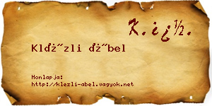 Klézli Ábel névjegykártya