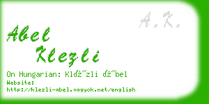 abel klezli business card